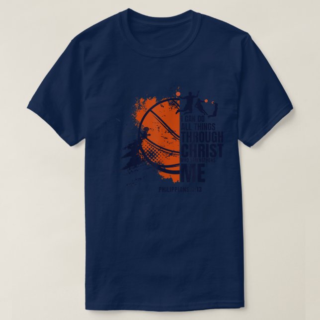 Christlicher Basketball Männer Jungen Kinder Relig T-Shirt (Design vorne)