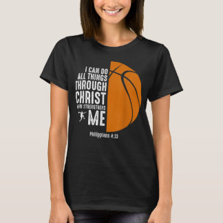 Christlicher Basketball Religiöse Inspiration Bask T-Shirt