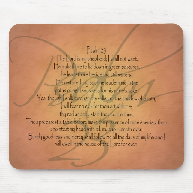 Christlicher Bibel-Vers des Psalm-23 KJV Mousepad (Vorne)