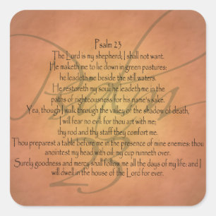 Christlicher Bibel-Vers des Psalm-23 KJV Quadratischer Aufkleber