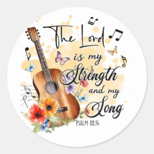 Christlicher Bibelvers Herr meine Stärke Lied Gita Runder Aufkleber