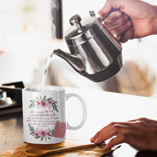 Christlicher Bibelvers Jesaja 40 Rosa Blüten Kaffeetasse