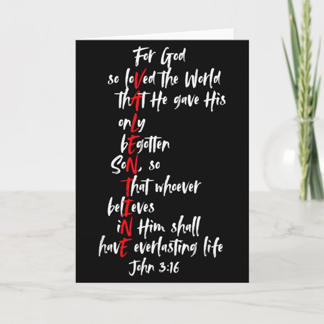 Christlicher Bibelvers Jesus Johannes 3,16 Glaube Karte (Vorderseite)