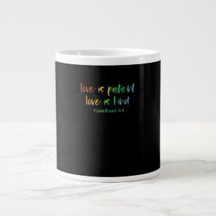 Christlicher Bibelvers Liebe ist geduldig Liebe is Jumbo-Tasse