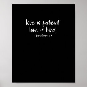 Christlicher Bibelvers Liebe ist geduldig Liebe is Poster