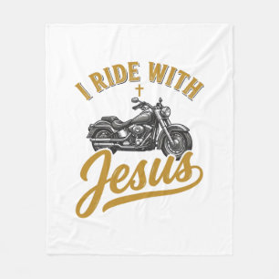 Christlicher Biker Ich Fahre Mit Jesus Vintage Mot Fleecedecke