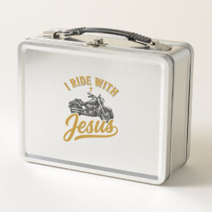Christlicher Biker Ich Fahre Mit Jesus Vintage Mot Metall Brotdose