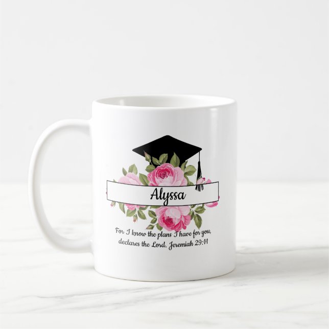 Christlicher Blumen-Abschluss-Kaffeebecher Kaffeetasse (Links)