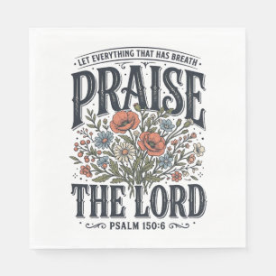 Christlicher Blumenschmuck Lobet den Herrn Psalm 1 Serviette