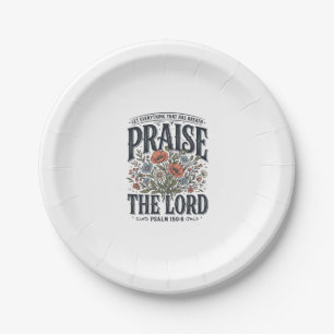 Christlicher Blumiger Lobet den Herrn Psalm 150_6 Pappteller