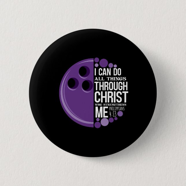 Christlicher Bowling Funny Personalisiert Team Ges Button (Vorderseite)