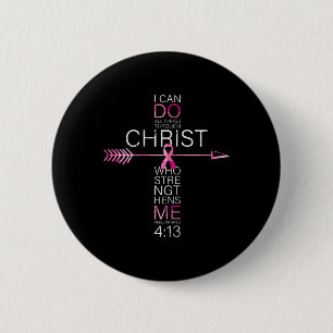 Christlicher Brustkrebs Kreuz Religiöse Bibel Vers Button