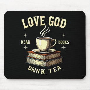Christlicher Bücherwurm liebt Gott, liest Bücher, Mousepad