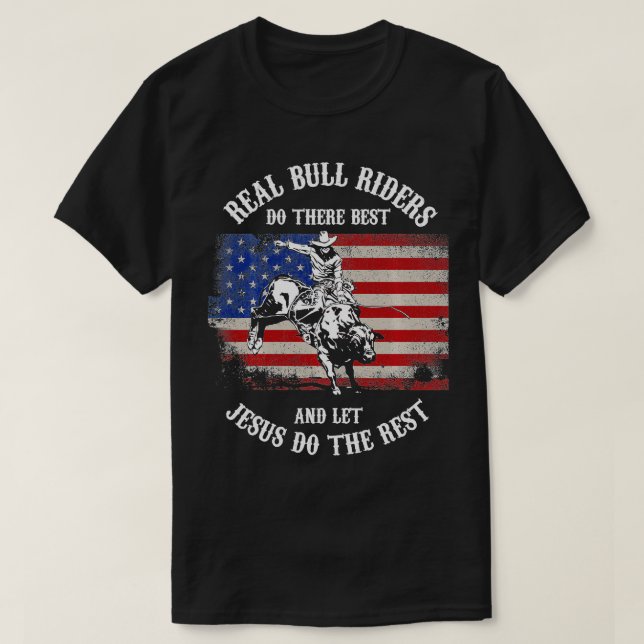 Christlicher Bull RidingBull-Reiter Lasse Jesus ma T-Shirt (Design vorne)