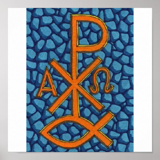 Christlicher Chi-Rho-Fisch Poster (Vorne)