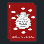 Christlicher Cloud Angel Happy 80. Geburtstag Rot Einladung<br><div class="desc">Passen Sie den Text auf dieser Geburtstagseinladung mit der bereitgestellten Vorlage einfach an. Teil der "Angels and clouds" Geburtstagsreihe.</div>