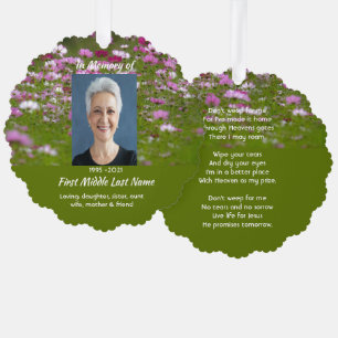 Christlicher Cosmos-Garten-Blumen-Andenken Ornament Karte