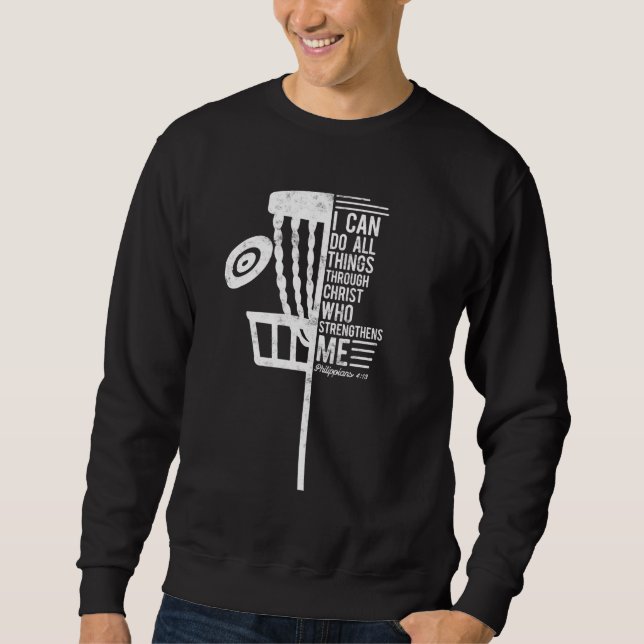 Christlicher Disk Golf Ich kann alles philippinisc Sweatshirt (Vorderseite)