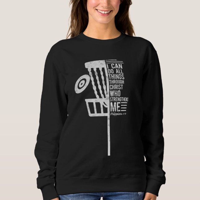 Christlicher Disk Golf Ich kann alles philippinisc Sweatshirt (Vorderseite)