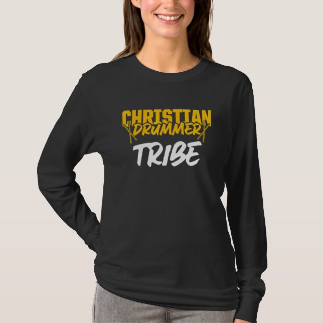 Christlicher Drummer Church Worship Drum Player 64 T-Shirt (Vorderseite)