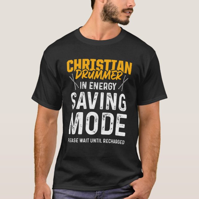 Christlicher Drummer Church Wortruf Drum Player T-Shirt (Vorderseite)