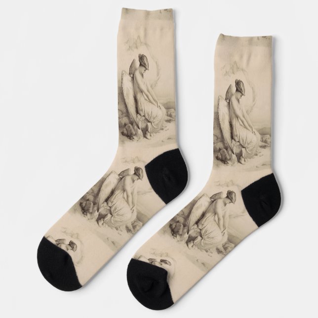 Christlicher Engel auf Stein Socken (Linkes Detail)