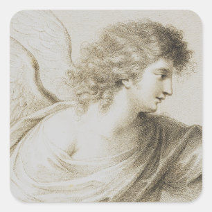 Christlicher Engel von Francesco Bartolozzi Quadratischer Aufkleber