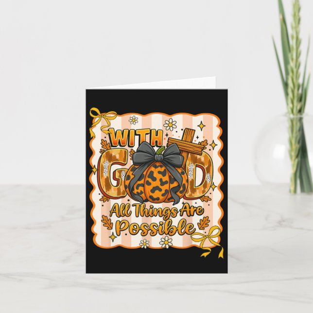 Christlicher Fall Erntedank mit Gott Karte (Vorderseite)