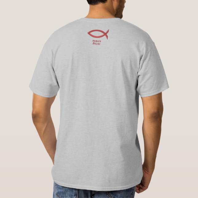 Christlicher Fisch Besticktes T-Shirt (Rückseite)