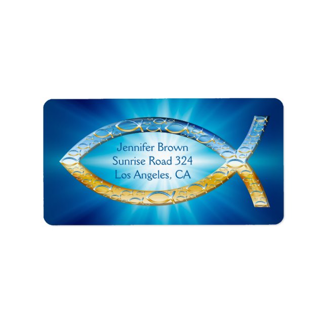 Christlicher Fisch | Ihr Glaube teilen Adressaufkleber (Vorne)