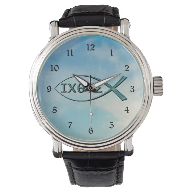 Christlicher Fisch - Jesus Fish Armbanduhr (Vorderseite)