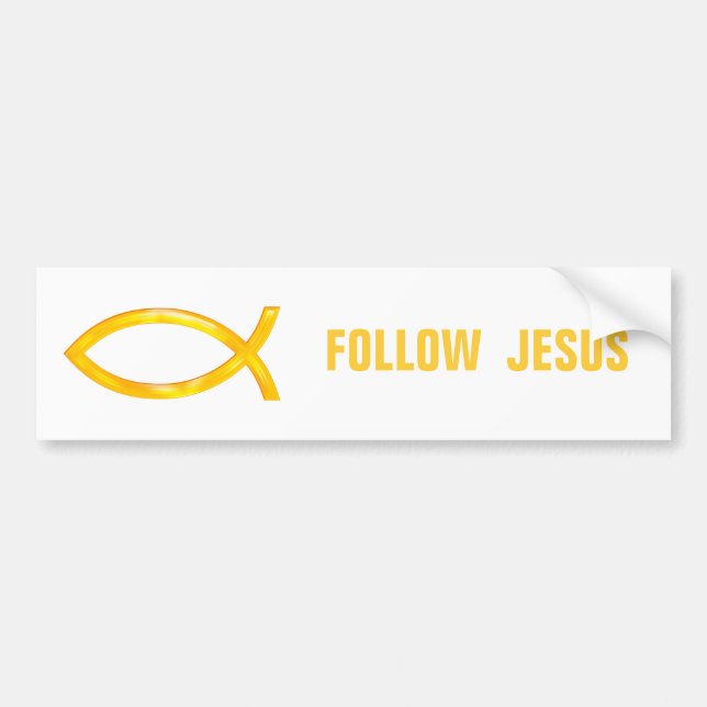 Christlicher Fisch | Jesus folgen Autoaufkleber (Vorne)