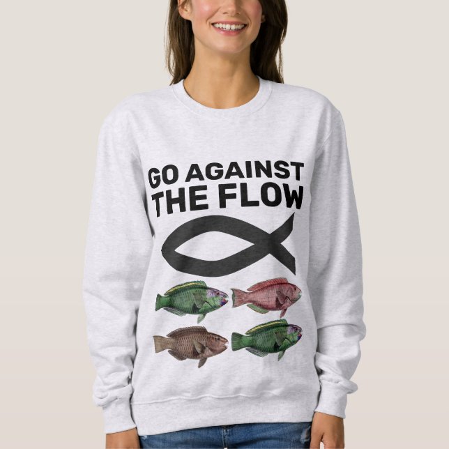 CHRISTLICHER FISCHWEG GEGEN DIE FLOW-T - Shirt (Vorderseite)