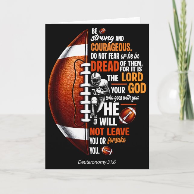 Christlicher Fußball Deuteronomium 31 6 Bibel Chri Karte (Vorderseite)