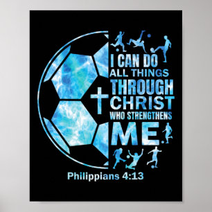 Christlicher Fußball Glaube Religiöse Frauen Kinde Poster
