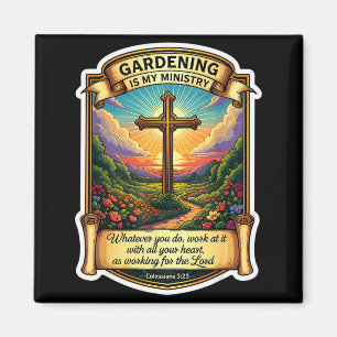 Christlicher Gärtner Gärtnern ist mein Dienst Gott Magnet