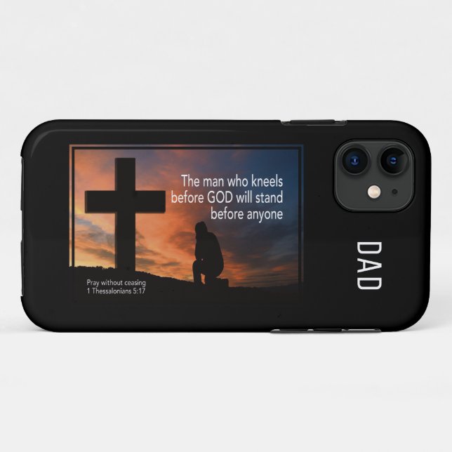 Christlicher Gebet-MANN, DER VOR GOTT KNIELT Case-Mate iPhone Hülle (Rückseite (Horizontal))
