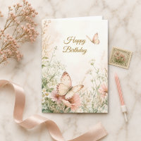 Christlicher Geburtstag Wildblumen Schmetterlinge 