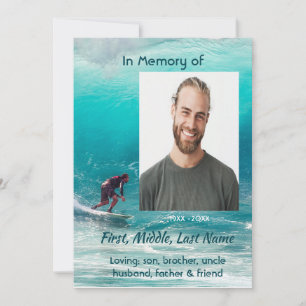 Christlicher Gedenkgottesdienst Wave Surfer Wasser Einladung