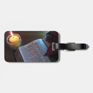 Christlicher Gepäckanhänger mit Ledergurt