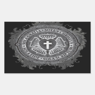 Christlicher Geschenk Luther Rose Rechteckiger Aufkleber