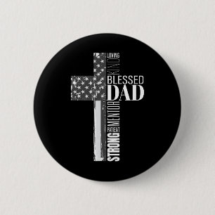 Christlicher gesegneter Vater - Amerikanische Flag Button
