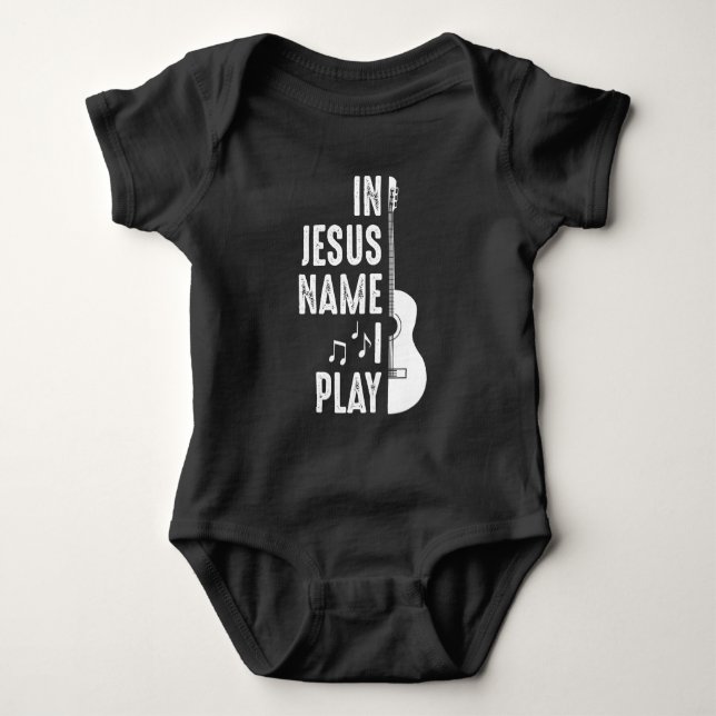 Christlicher Gitarrenspieler Baby Strampler (Vorderseite)