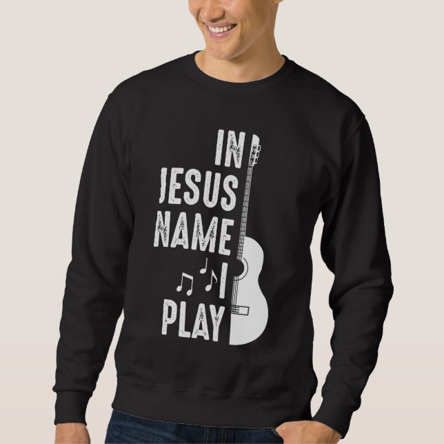 Christlicher Gitarrenspieler Sweatshirt (Vorderseite)
