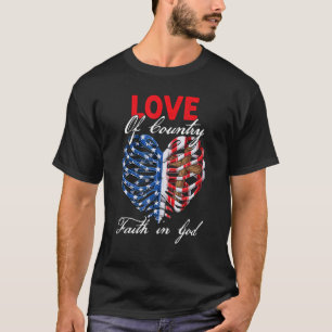 Christlicher Glaube an Gott Patriotisches Herz Kre T-Shirt