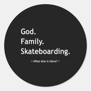 Christlicher Glaube Christentum Skater Gott Famili Runder Aufkleber