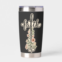Christlicher Glaube Florales Kreuz-Typografie-Desi