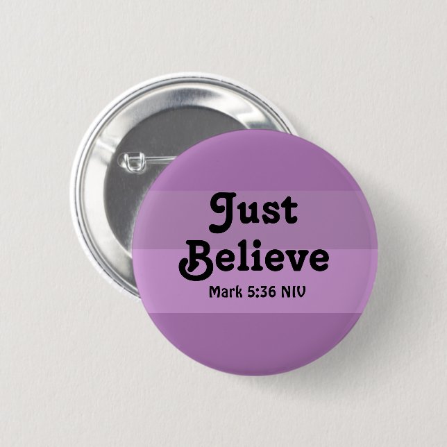 Christlicher Glaube glaubt Bibelverse Lila Button (Vorne & Hinten)