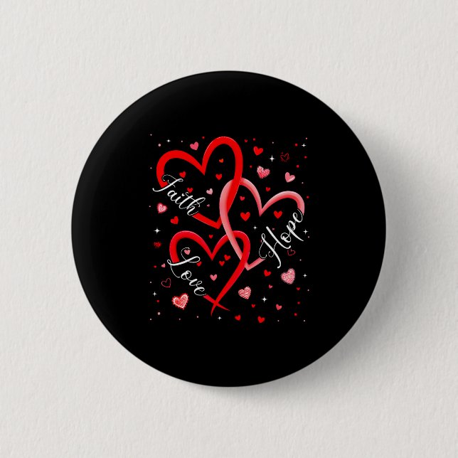 Christlicher Glaube Hoffnung Liebe Herzen Religiös Button (Vorderseite)