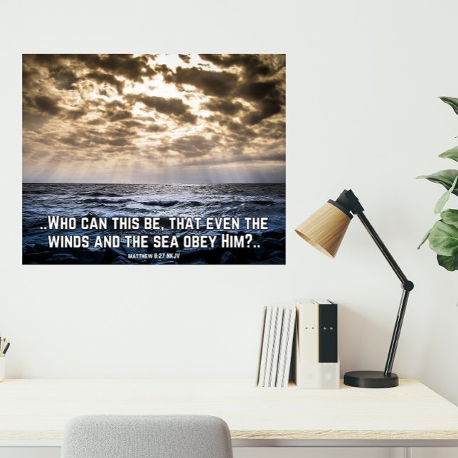 Christlicher Glaube, Inspiration, beruhigt er den  Fotodruck (Christian Faith, Inspirational, He Calms The Storm Photo Print)
